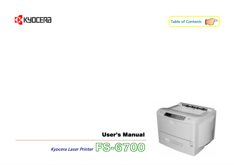 Image de la première page du manuel de l'appareil FS-6700