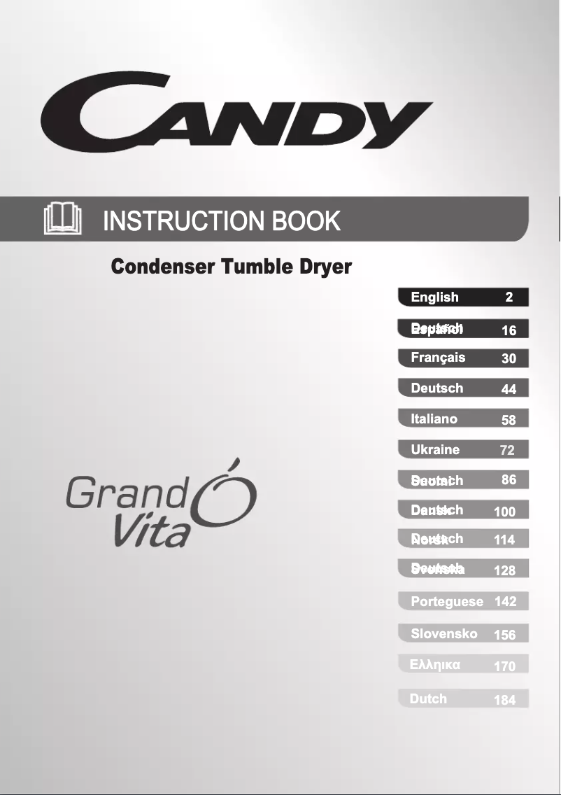 Page n°1 - Manuel utilisateur Candy GVC D913B-S