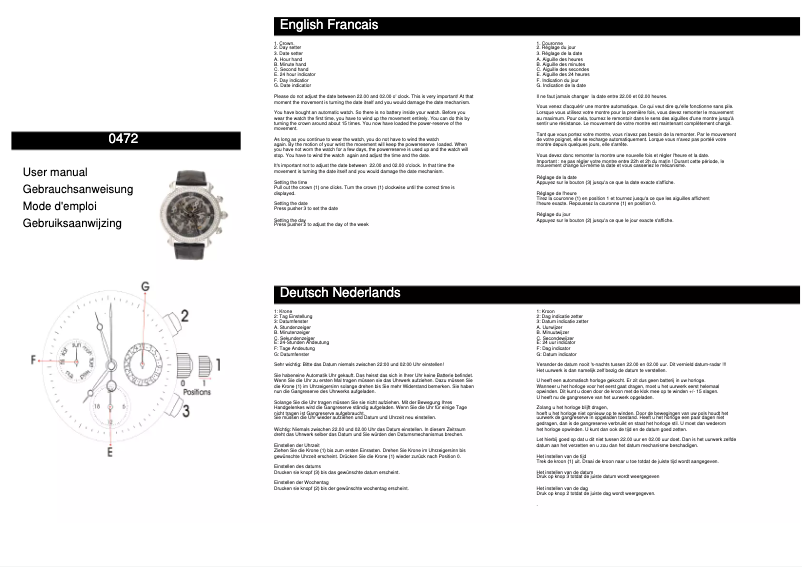 Page n°1 - Manuel utilisateur Davis 0472