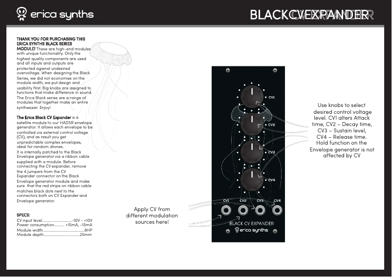 Page 1 de la notice Manuel utilisateur Erica Synths Black CV Expander