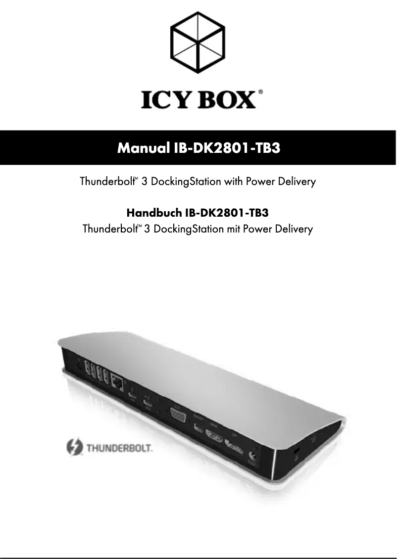 Página 1 del manual Manual de usuario Icy Box IB-DK2801-TB3