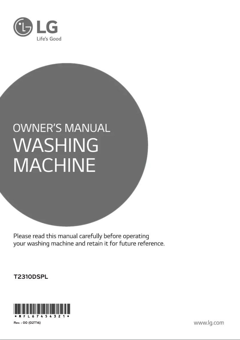 Page 1 de la notice Manuel utilisateur LG T2310DSPL