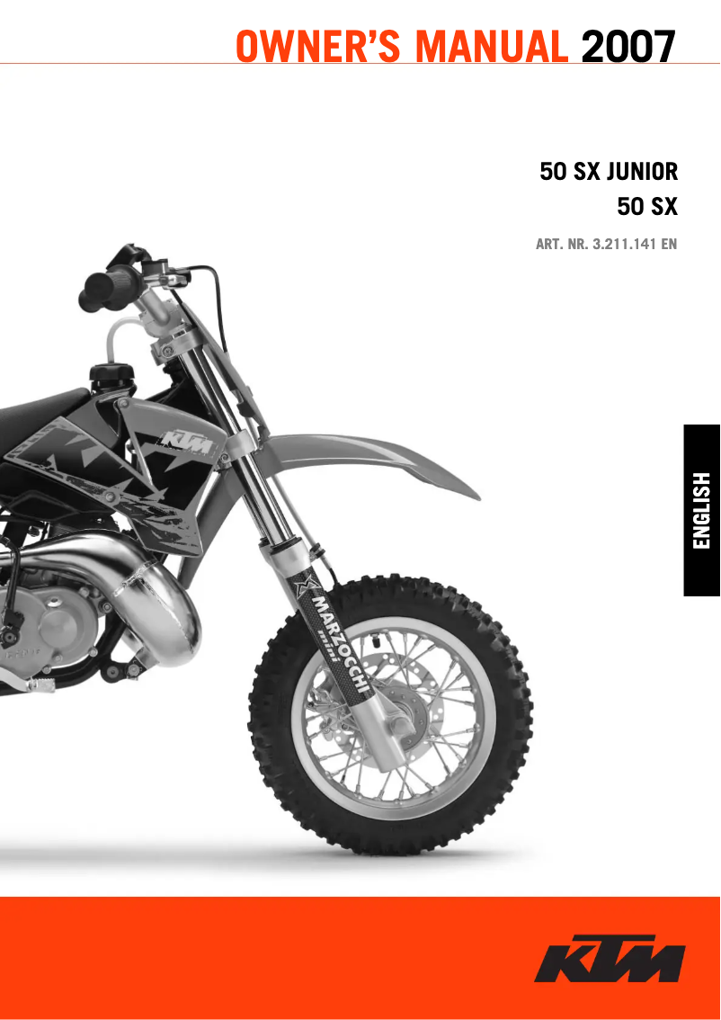 Page n°1 - Manuel utilisateur KTM 50 SX (2007)