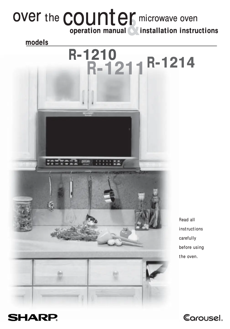 Page n°1 - Guide d'installation Sharp R-1210T