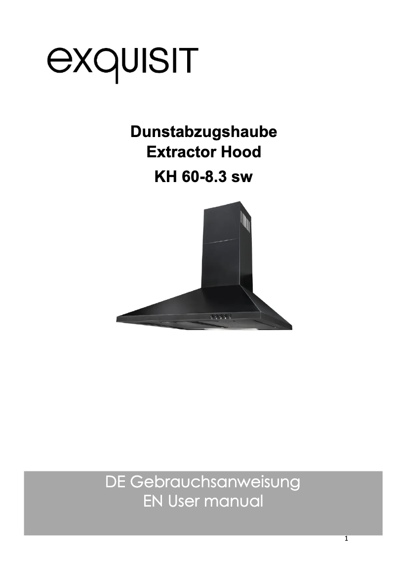 Page 1 de la notice Manuel utilisateur Exquisit KH 60-8.3
