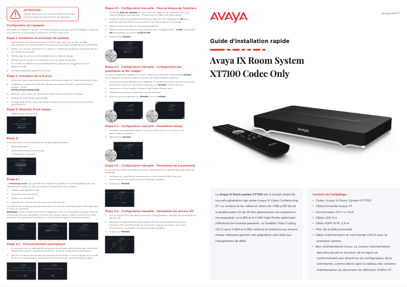 Page n°1 - Manuel utilisateur Avaya XT4300