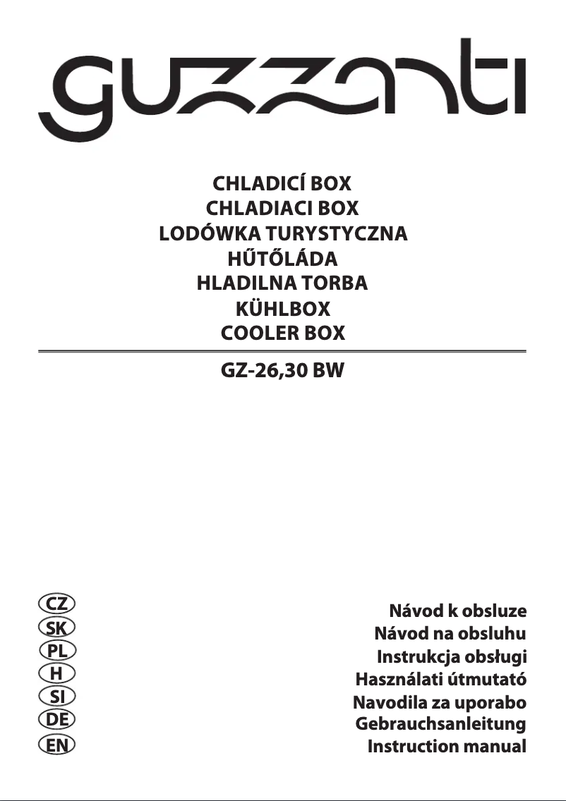 Page 1 de la notice Manuel utilisateur Guzzanti GZ-30BW