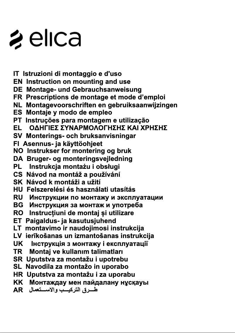 Page 1 de la notice Manuel utilisateur Elica Tribe PRF0049070B