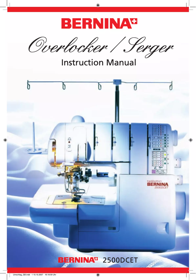 Page 1 de la notice Manuel utilisateur Bernina DCE-T 2500 overlock