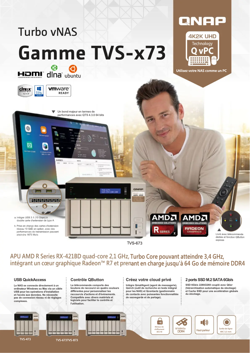 Page n°1 - Fiche technique QNAP TVS-673