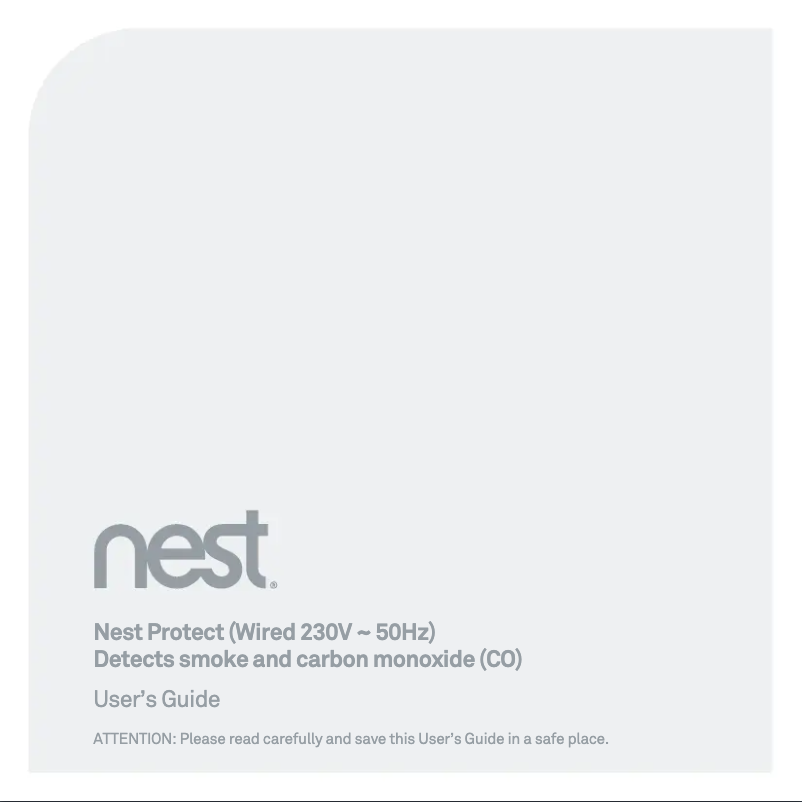 Image de la première page du manuel de l'appareil Nest Protect