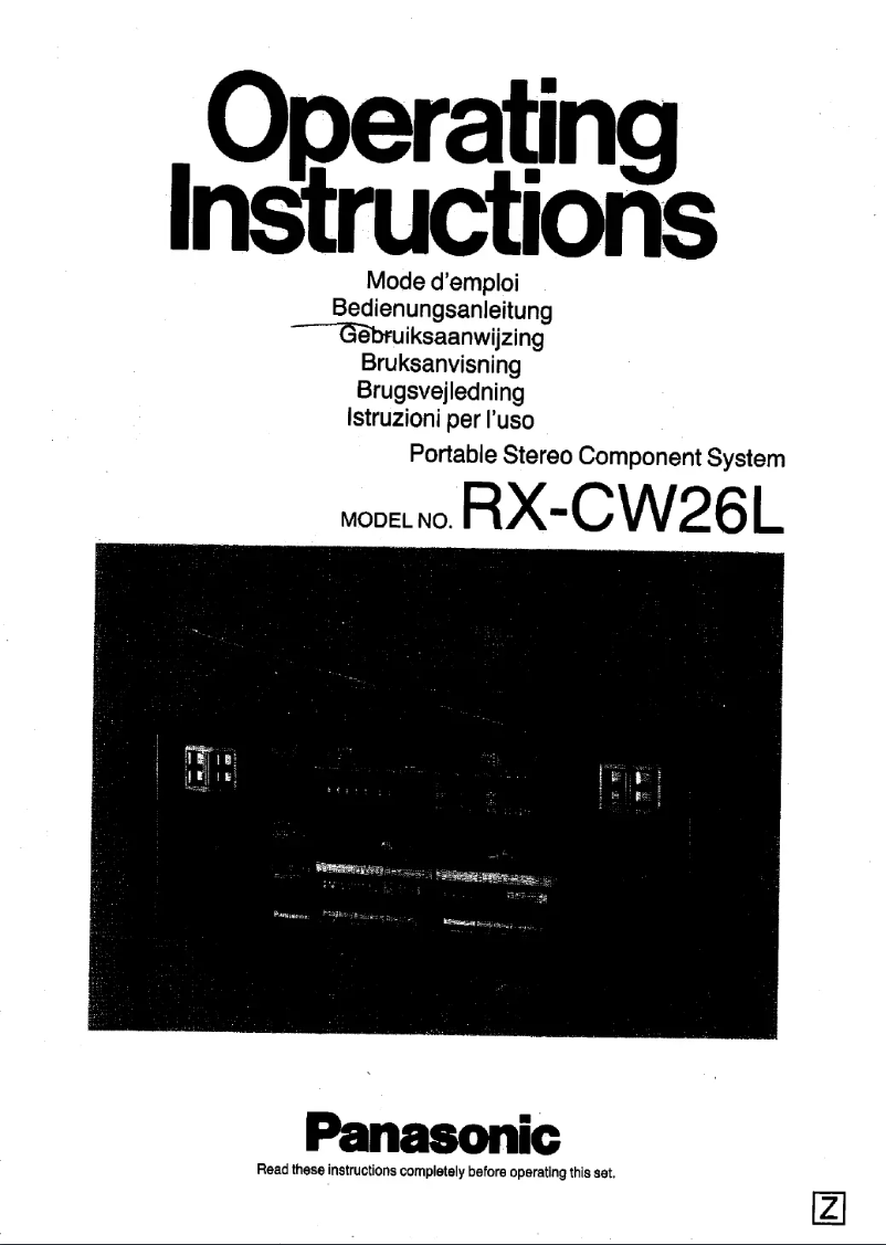 Image de la première page du manuel de l'appareil RX-CW26