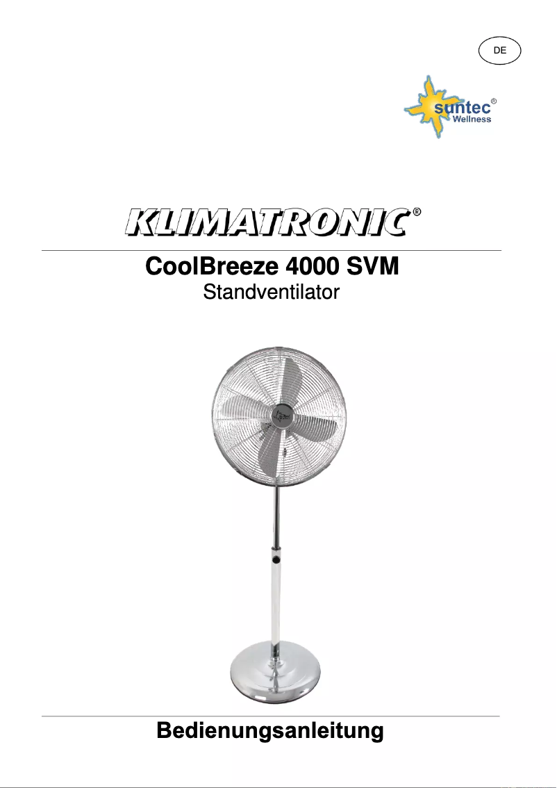 Page 1 de la notice Manuel utilisateur Suntec CoolBreeze 4000 SVM