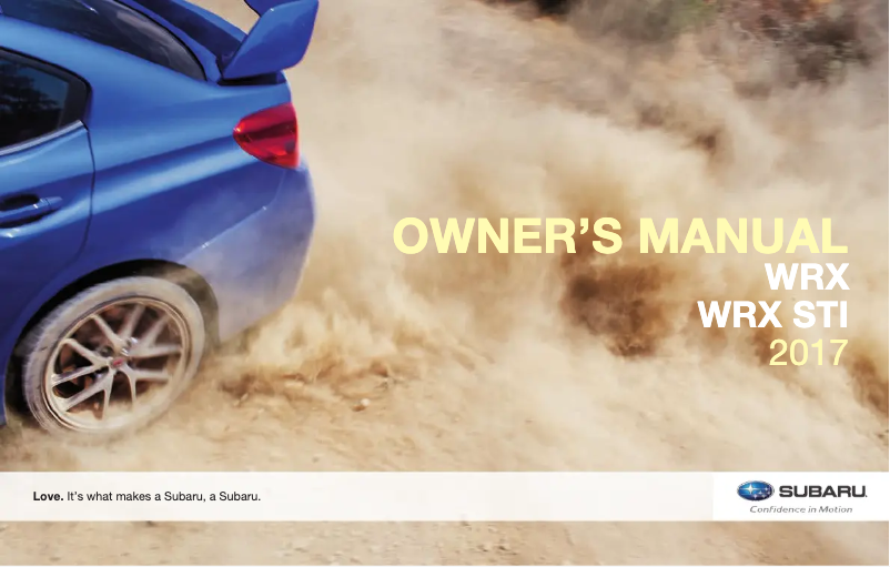 Image de la première page du manuel de l'appareil WRX (2017)