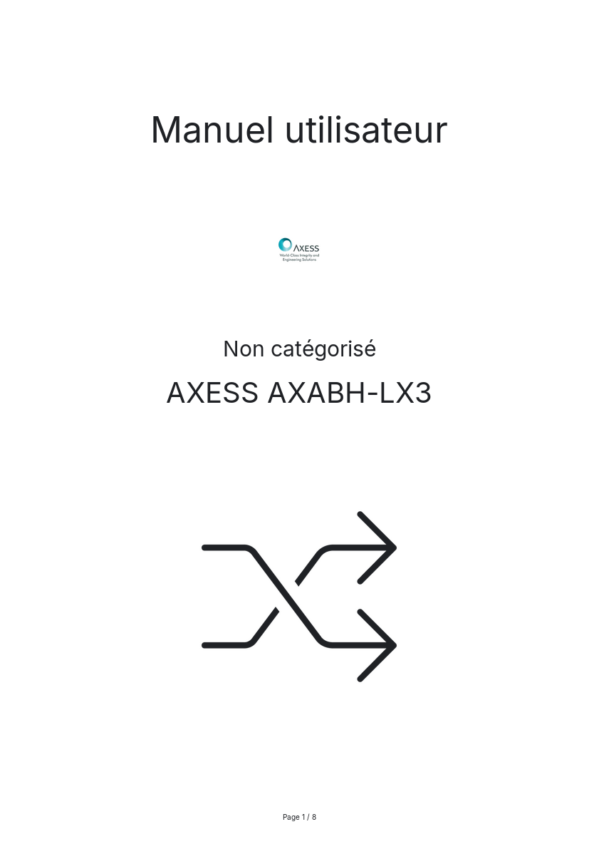 Image de la première page du manuel de l'appareil AXABH-LX3