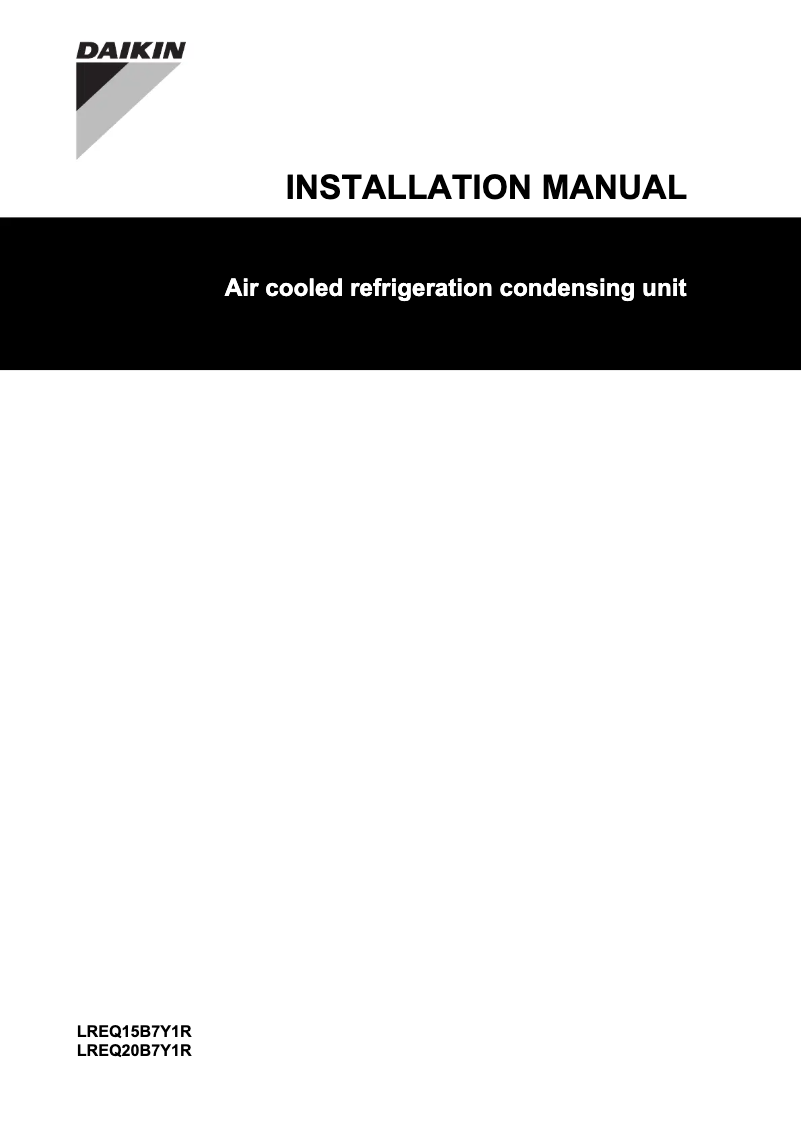 Page 1 de la notice Guide d'installation Daikin LREQ12B7Y1
