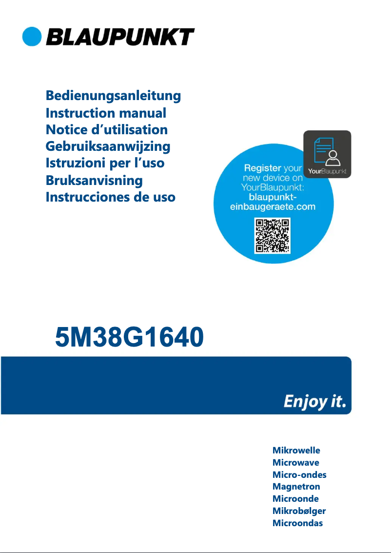 Página 1 del manual Guía de instalación Blaupunkt 5M38G1640