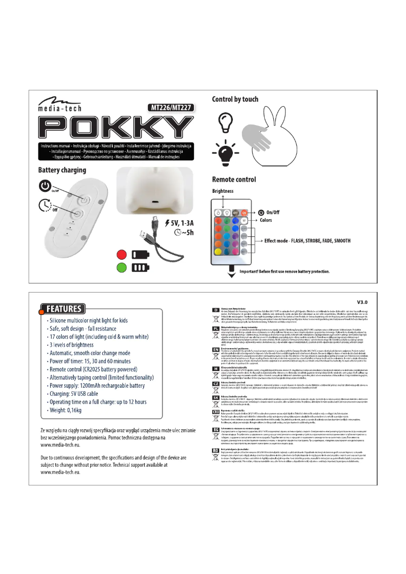 Page 1 de la notice Manuel utilisateur Media-Tech POKKY MT226