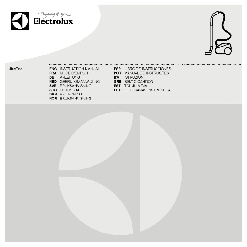 Page n°1 - Manuel utilisateur Electrolux UltraOne ZUOANIMAL