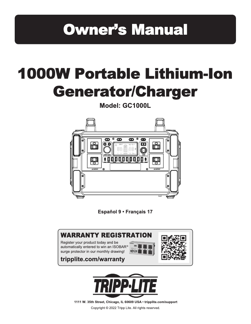 Image de la première page du manuel de l'appareil GC1000L