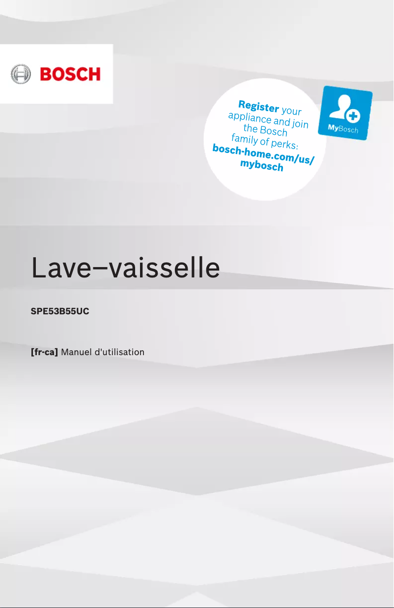 Image de la première page du manuel de l'appareil SPE53B55UC