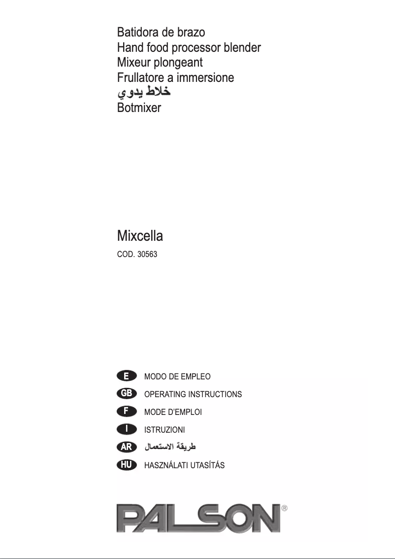 Page n°1 - Manuel utilisateur Palson Mixcella