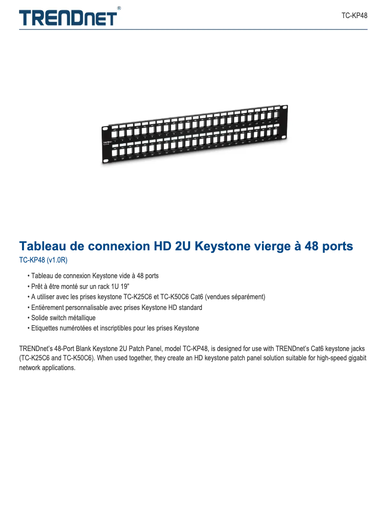 Image de la première page du manuel de l'appareil TC-KP48