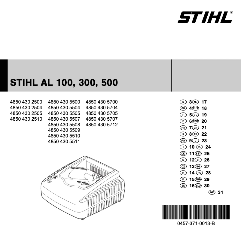 Page 1 de la notice Manuel utilisateur Stihl AL 300