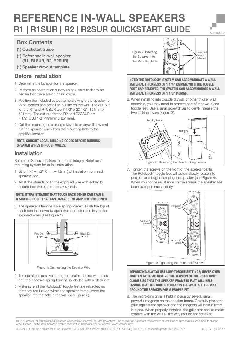 Página 1 del manual Manual de usuario Sonance Reference R1