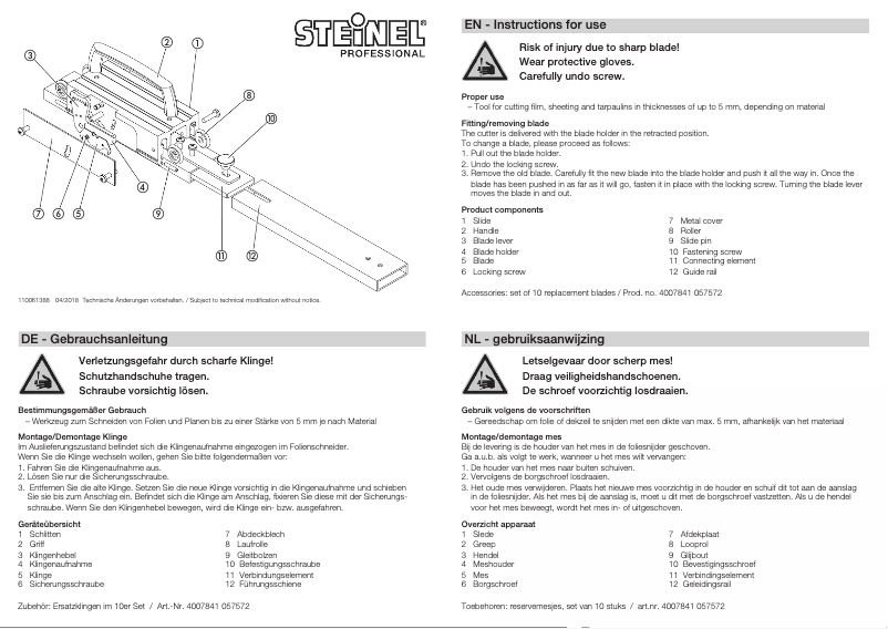 Image de la première page du manuel de l'appareil Snijsysteem Pro Cut