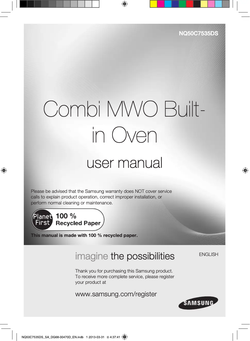 Page n°1 - Manuel utilisateur Samsung NQ50C7535DS