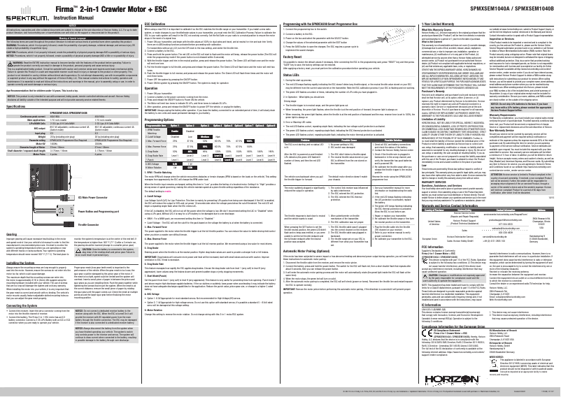 Page n°1 - Manuel utilisateur Spektrum Firma 2-in-1