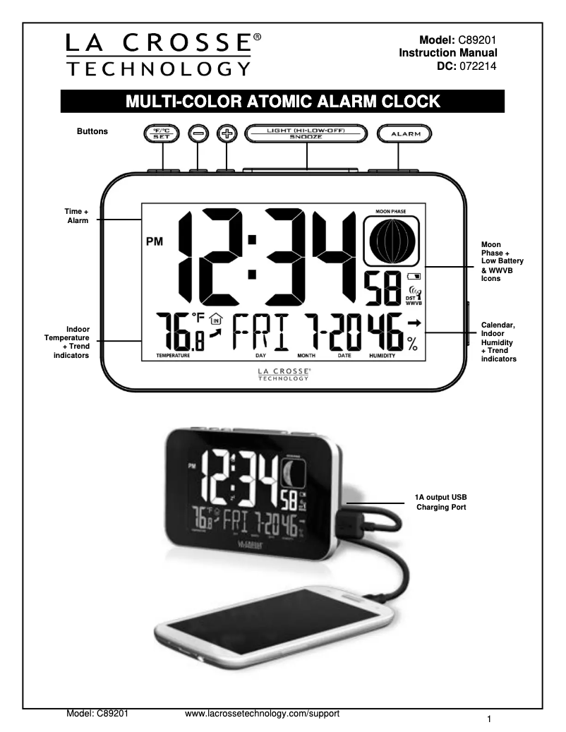 Image de la première page du manuel de l'appareil C89201WH