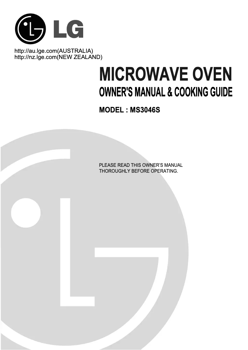 Image de la première page du manuel de l'appareil MS3046S