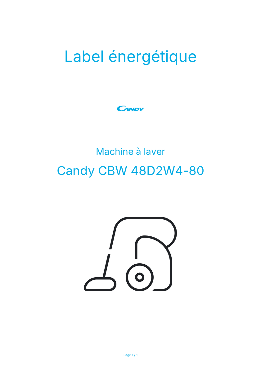 Image de la première page du manuel de l'appareil CBW 48D2W4-80