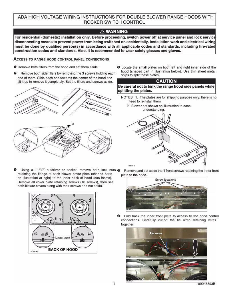 Page 1 de la notice Instructions / montage Broan BPDP148SS