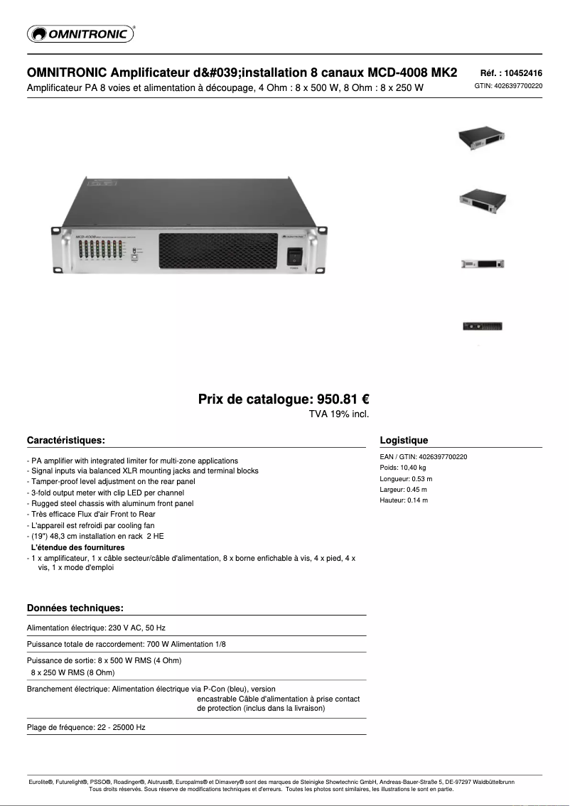 Image de la première page du manuel de l'appareil MCD-4008 MK2