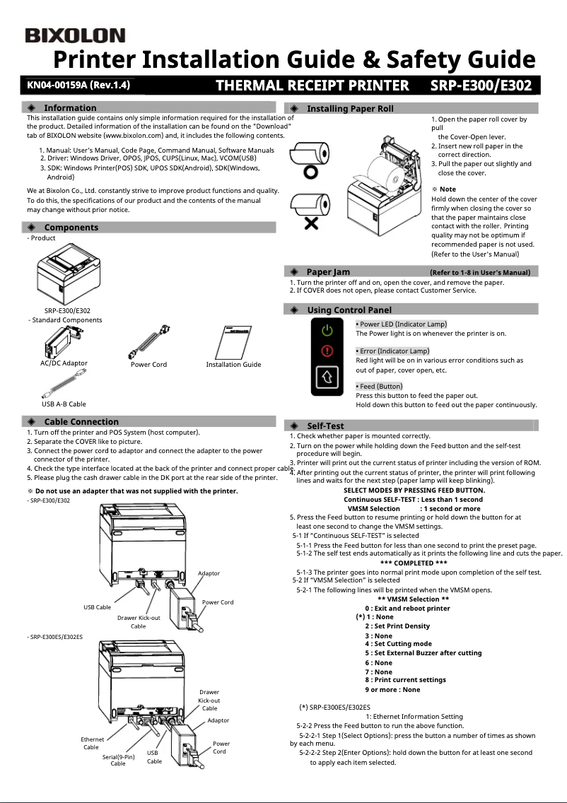 Image de la première page du manuel de l'appareil SRP-E300