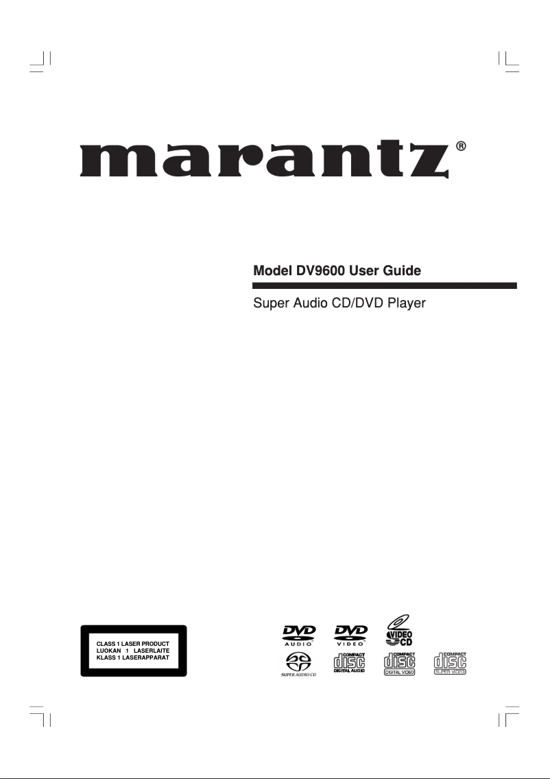 Page 1 of the manual User Manual Marantz DV9600