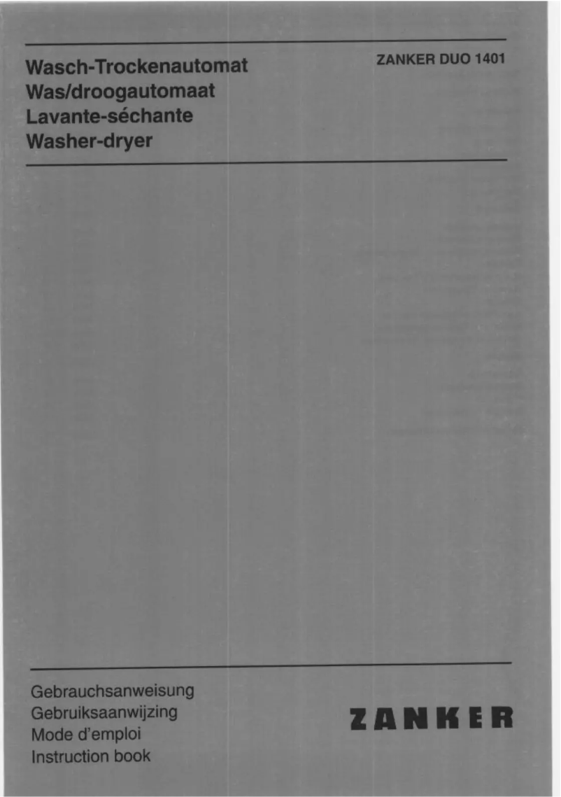 Page 1 de la notice Manuel utilisateur Zanker Duo 1401