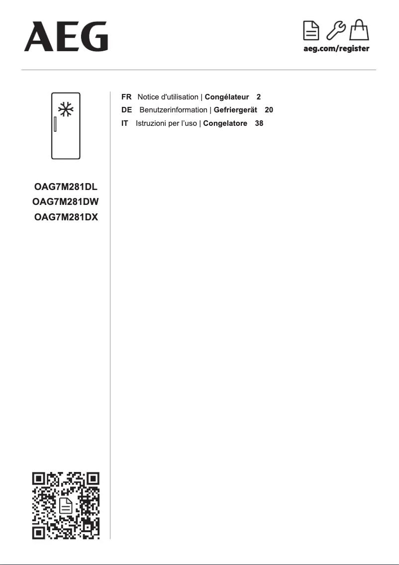 Image de la première page du manuel de l'appareil OAG7M281DX