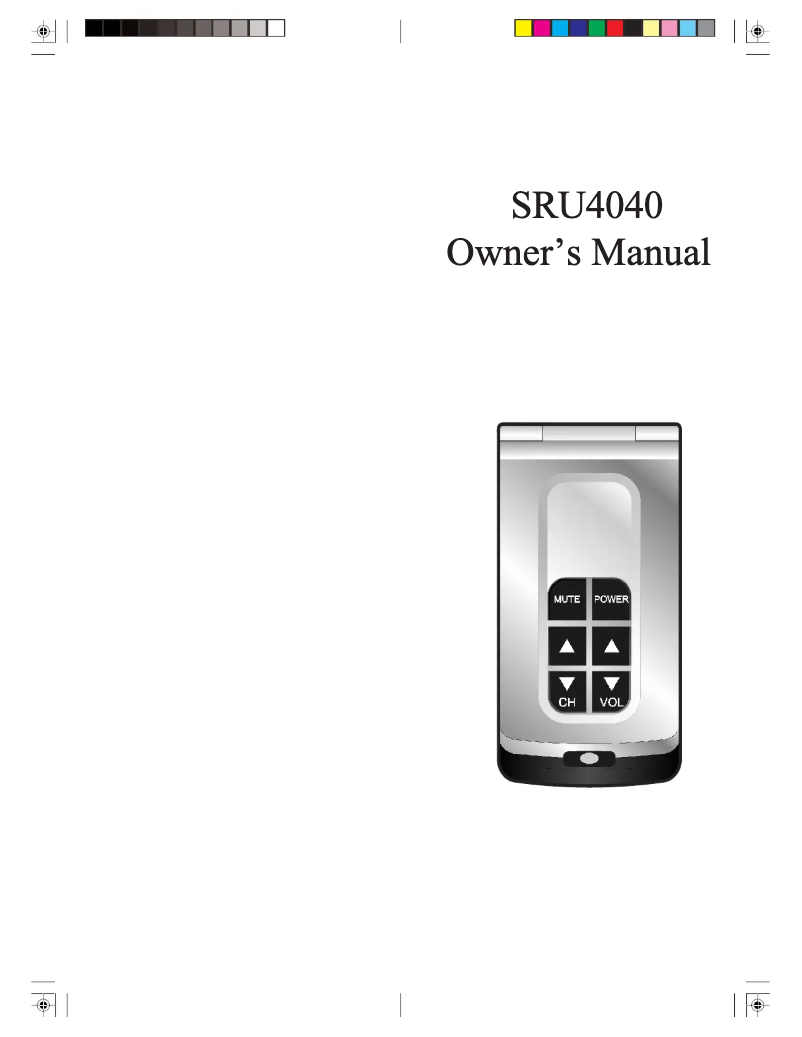 Page n°1 - Manuel utilisateur Philips SRU4040