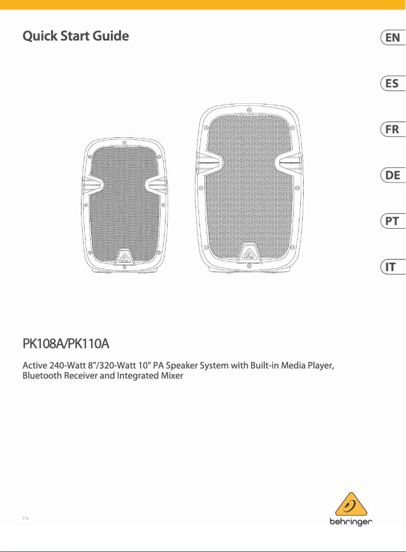 Página 1 del manual Manual de usuario Behringer PK108A