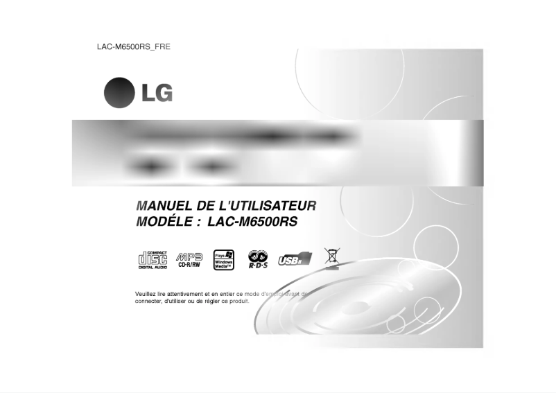 Page 1 de la notice Manuel utilisateur LG LAC-M6500RS