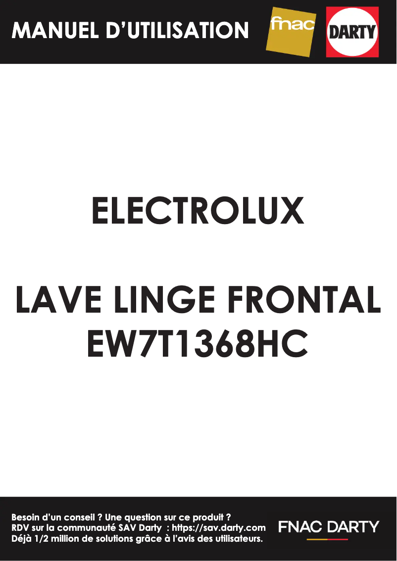 Image de la première page du manuel de l'appareil EW7T1368HC