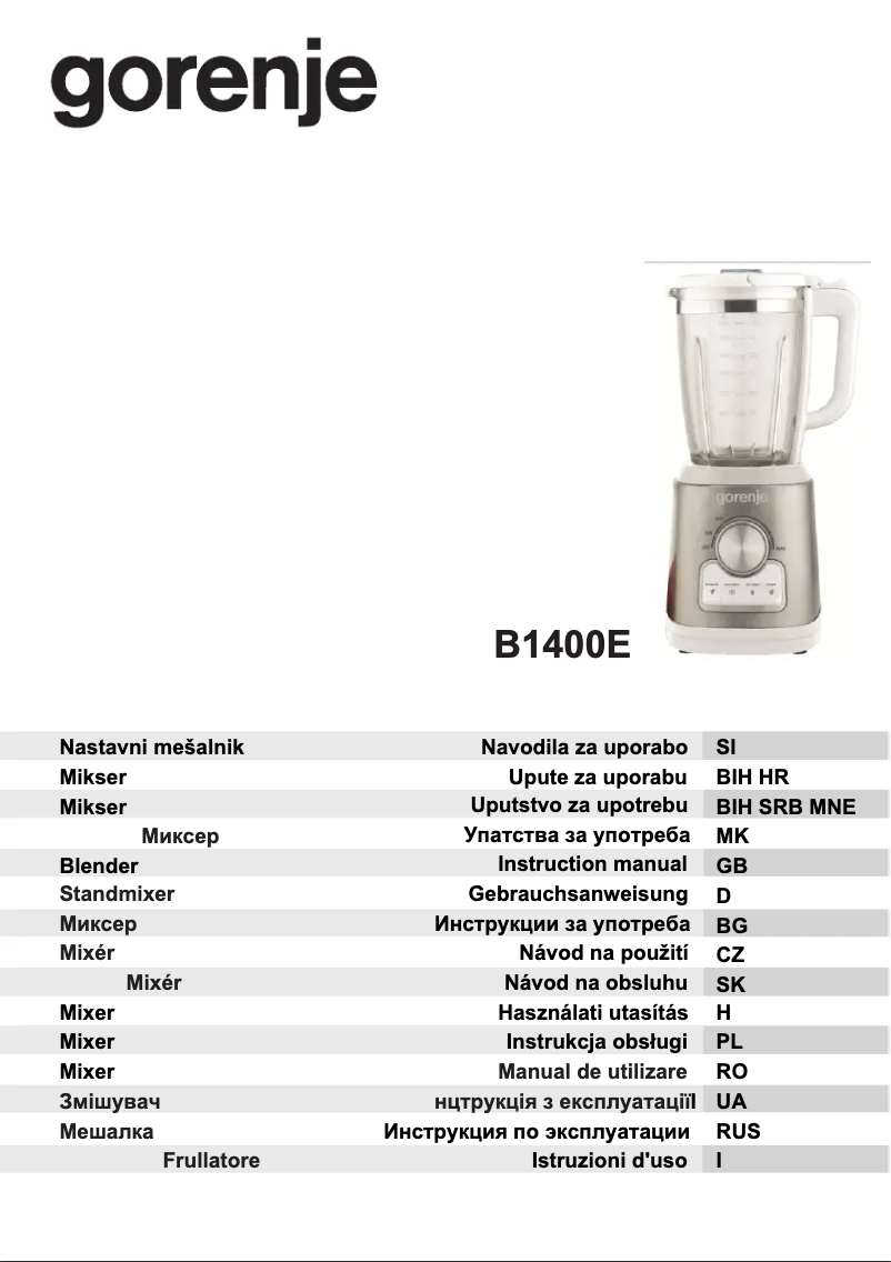 Image de la première page du manuel de l'appareil B1400E