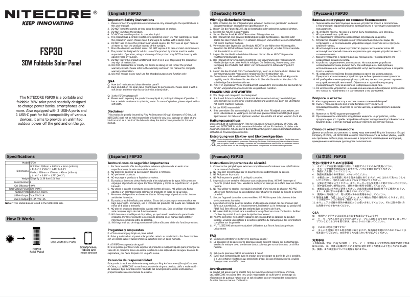 Page 1 de la notice Manuel utilisateur Nitecore FSP30