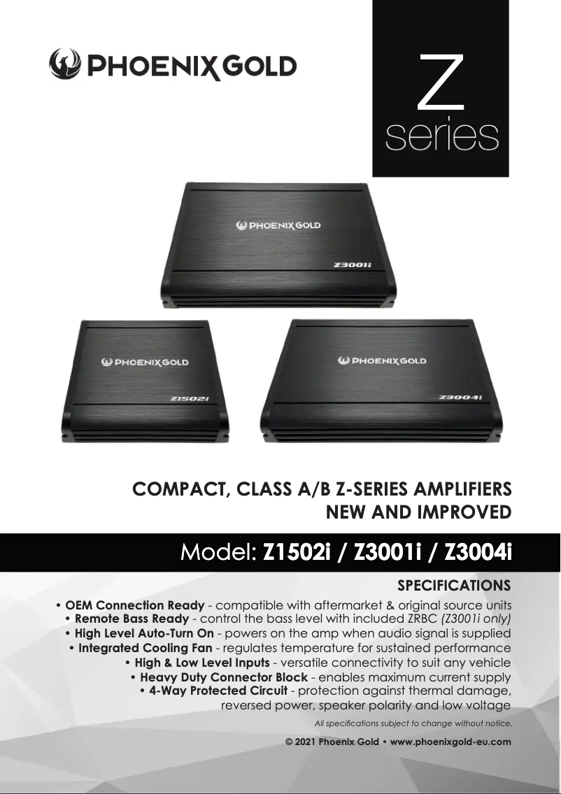 Page 1 de la notice Manuel utilisateur Phoenix Gold Z1502