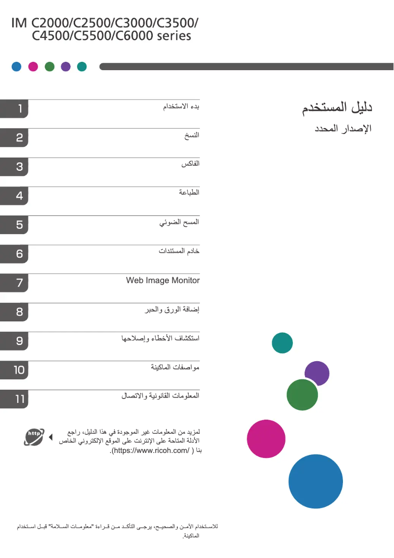 Page n°1 - Instructions de sécurité Ricoh IM C5500A