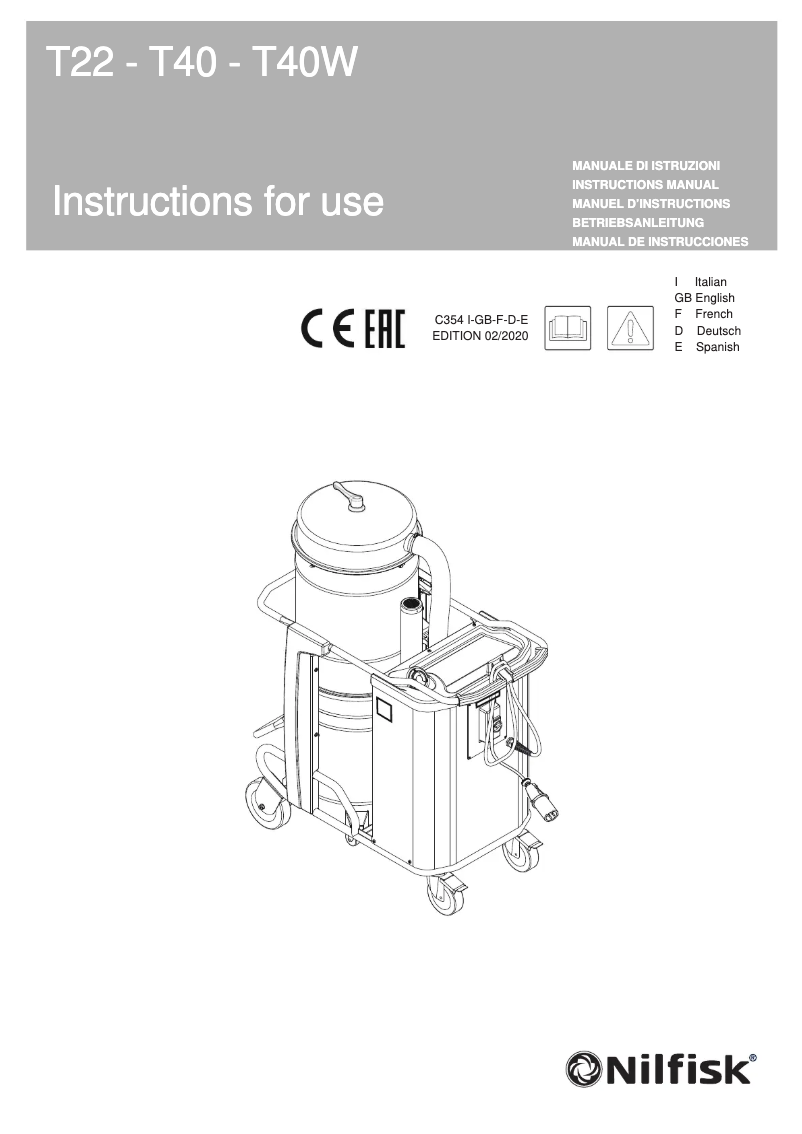 Imagen de la primera página del manual del dispositivo T40